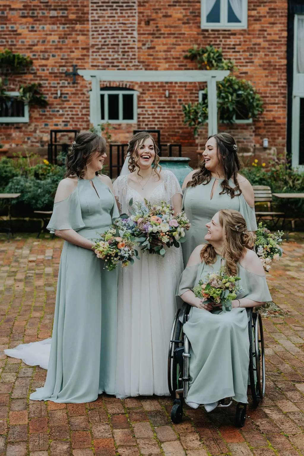 curradine barns courtyard bridesmaids