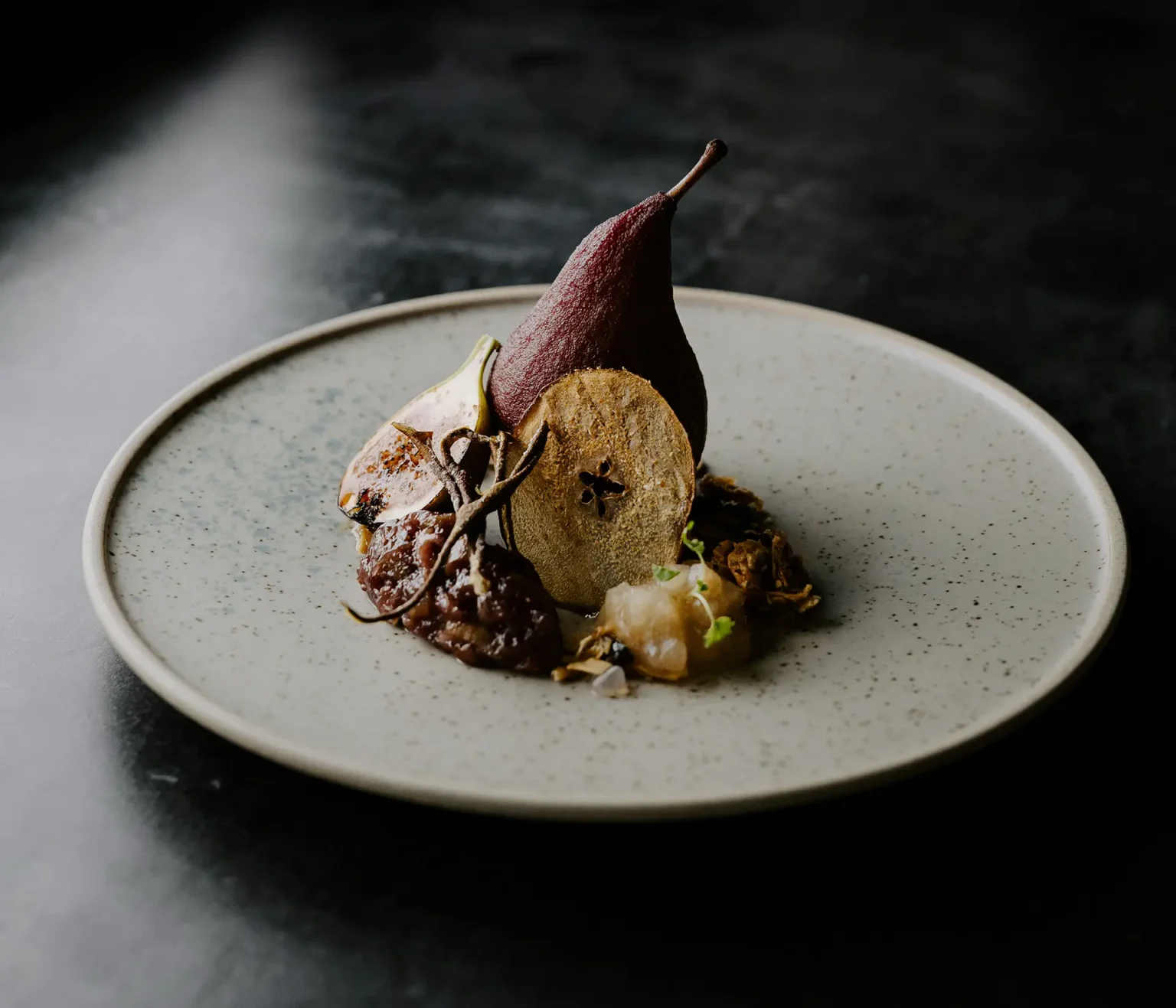 food & drink desserts poached pear landscape winter