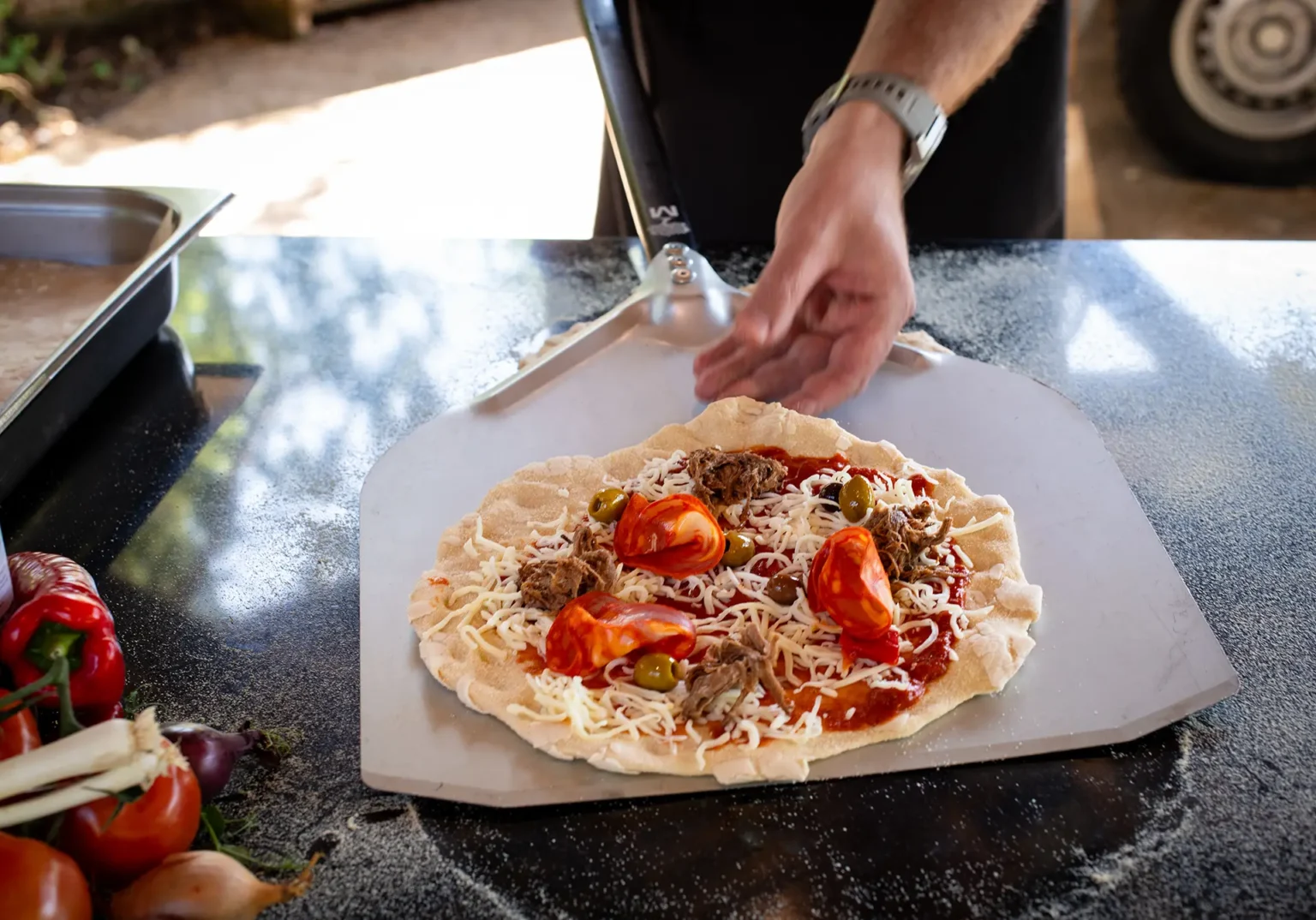 food & drink pizza prep