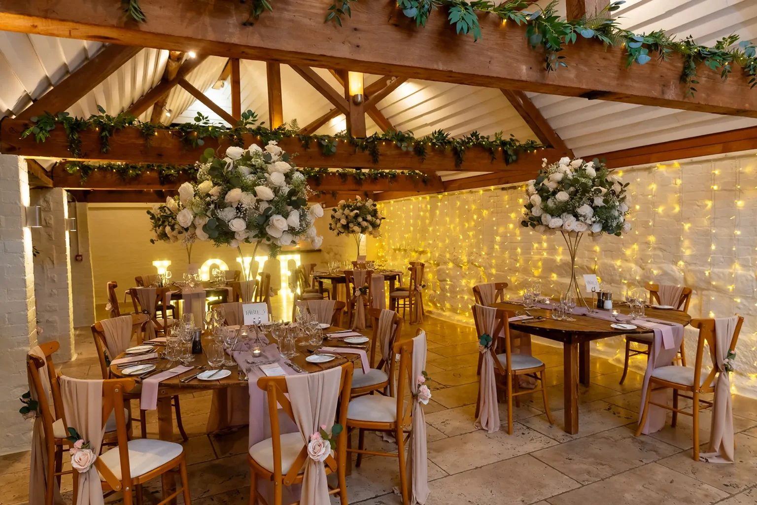 curradine barns winter chefs table set up